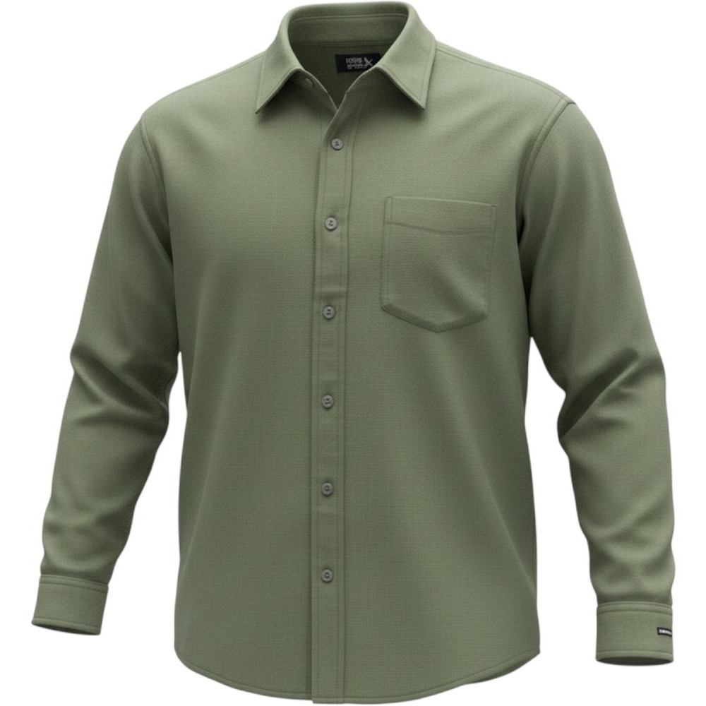 Eddie Bauer Mens XL Olive Green Cotton Twill Long Sleeve Button Down Shirt